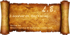Leonhardt Bertalan névjegykártya